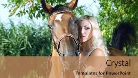  Presentation with indian woman face beauty - Cool new slides with animal happy trail - beauty woman with horse backdrop and a  colored foreground
