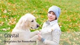  Presentation with golden - Cool new slide deck with garden with garden tiller backdrop and a dark gray colored foreground