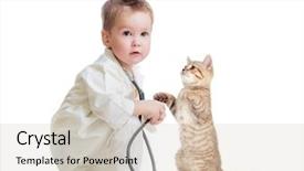  Presentation with animal health - Cool new presentation theme with animal health - kid or child playing doctor backdrop and a soft green colored foreground