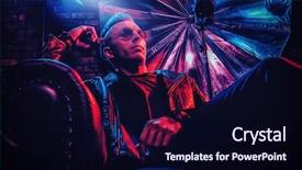  Presentation with movement - Audience pleasing theme consisting of animal movement - crazy disco man is lying backdrop and a wine colored foreground