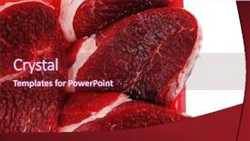  Presentation with butchery - Theme enhanced with animal muscles - butchery fresh raw beef lamb background and a tawny brown colored foreground