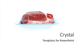  Presentation with fresh meat - Slide deck featuring animal muscles - fresh meat raw uncooked fat background and a white colored foreground