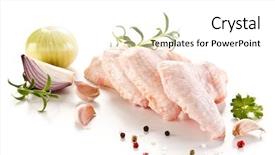  Presentation with chicken little chicks - Cool new theme with animal muscles - fresh raw chicken wings backdrop and a white colored foreground