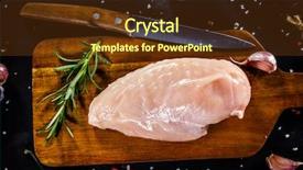  Presentation with dark vintage wood table texture - Presentation with animal muscles - raw chicken fillet on wooden background and a tawny brown colored foreground