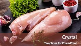  Presentation with animal chicken - Colorful presentation enhanced with animal muscles - raw chicken fillets on black backdrop and a tawny brown colored foreground