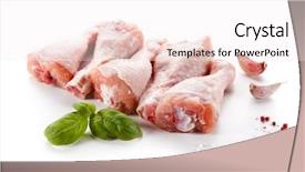  Presentation with chicken - Colorful theme enhanced with animal muscles - raw chicken legs on white backdrop and a sky blue colored foreground