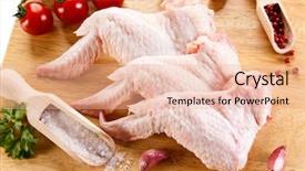  Presentation with cutting board - Amazing presentation theme having animal muscles - raw chicken wings on cutting backdrop and a lemonade colored foreground