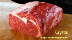  Presentation with raw meat - Theme consisting of animal muscles - raw red meat assorted cuts background and a  colored foreground