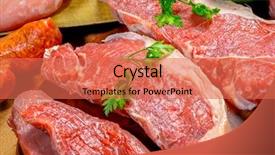  Presentation with steak - Audience pleasing PPT layouts consisting of animal muscles - red raw steak sirloin backdrop and a coral colored foreground