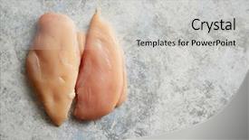  Presentation with animal chicken - Colorful slides enhanced with animal muscles - top view of two fresh backdrop and a light gray colored foreground
