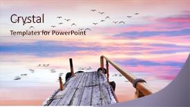  Presentation with animal nature - Slides featuring animal nature - panoramic landscape of a sunrise background and a  colored foreground