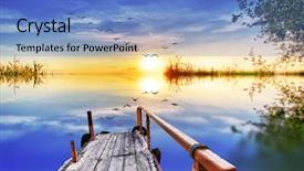  Presentation with holi festival of colors - Presentation theme enhanced with animal nature - pier on lake colors background and a  colored foreground