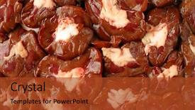  Presentation with kidney - Audience pleasing presentation theme consisting of animal organ - sliced beef kidney - background backdrop and a red colored foreground