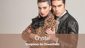  Presentation with lover - Cool new PPT theme with animal print - beautiful young fashion woman holding backdrop and a coral colored foreground