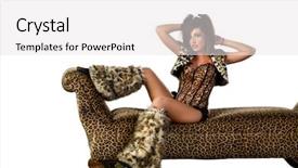  Presentation with animal print - Theme featuring animal print - go go dancer in stage background and a white colored foreground