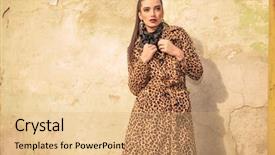  Presentation with old fashion pen rizal - Beautiful PPT theme featuring animal print - gorgeous fashion woman fixing her backdrop and a coral colored foreground