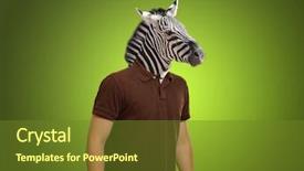  Presentation with animal print - Amazing presentation design having animal print - man with zebra head backdrop and a tawny brown colored foreground