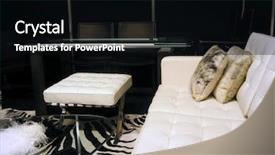  Presentation with room - Theme having animal print - modern living room in black background and a black colored foreground