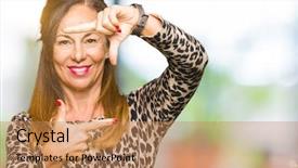  Presentation with animal print - Beautiful slide set featuring age woman wearing leopard animal backdrop and a coral colored foreground