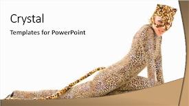  Presentation with role model - Amazing presentation theme having animal puma - hot beautiful model in latex backdrop and a  colored foreground