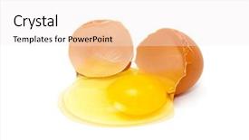  Presentation with broken egg - PPT layouts featuring broken egg isolated background and a sky blue colored foreground