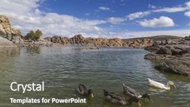  Presentation with arizona desert - Slides having geology birds - lake views in the arizona background and a tawny brown colored foreground