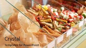  Presentation with pet food - PPT theme consisting of animal selection - various dog food in pet background and a coral colored foreground