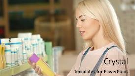  Presentation with shampoo - PPT theme with animal shampoo in pet shop background and a soft green colored foreground