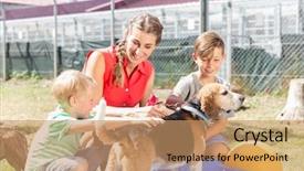  Presentation with animal shelter - Cool new presentation design with animal shelter taking care backdrop and a coral colored foreground