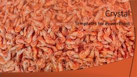  Presentation with pile of fresh cassava - PPT theme featuring animal shrimp - close-up view of a pile background and a red colored foreground