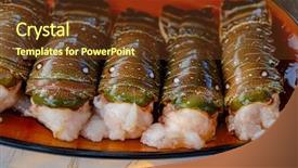  Presentation with shrimp - Presentation theme enhanced with animal shrimp - fresh raw lobster background and a tawny brown colored foreground