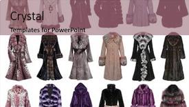  Presentation with lab coat sales - Audience pleasing PPT layouts consisting of animal skin - fur coat collection backdrop and a violet colored foreground