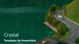  Presentation with driving road - Slide deck consisting of animal-transporting-truck-driving background and a forest green colored foreground