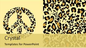  Presentation with animal print - Colorful theme enhanced with animal wallpaper and hippie peace backdrop and a yellow colored foreground
