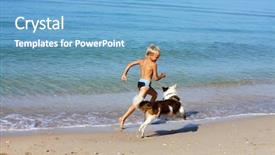  Presentation with dog park dogs plays - PPT theme enhanced with animals chase - boy playing dog background and a  colored foreground