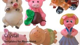  Presentation with pigs - Slides featuring animals clipart - collection of isolated pigs part background and a  colored foreground
