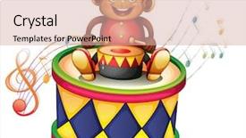  Presentation with monkey - Theme consisting of animals clipart - illustration of a monkey above background and a lemonade colored foreground