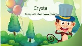  Presentation with monkey - Slide set featuring animals clipart - illustration of a monkey background and a  colored foreground