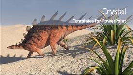  Presentation with desert - Presentation with animals clipart - kentrosaurus in desert background and a light blue colored foreground