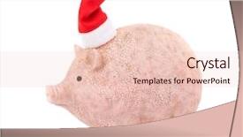  Presentation with white christmas - Cool new presentation design with animals clipart - pig with christmas hat isolated backdrop and a lemonade colored foreground