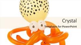  Presentation with octopus on isolated white - PPT layouts featuring animals entertainment - balloon octopus isolated on white background and a blonde colored foreground