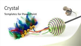  Presentation with cat - PPT theme having animals entertainment - cat toys background and a white colored foreground