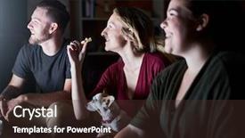  Presentation with friends - Theme featuring animals entertainment - happy friends watching tv background and a tawny brown colored foreground