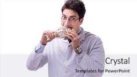  Presentation with funny animal - Cool new PPT layouts with animals evolution - funny crazy professor paleontologyst studying backdrop and a light blue colored foreground