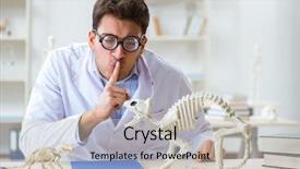  Presentation with funny animal - Cool new PPT layouts with animals evolution - funny crazy student doctor studying backdrop and a light gray colored foreground