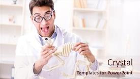  Presentation with funny animal - Presentation design consisting of animals evolution - funny crazy student doctor studying background and a lemonade colored foreground