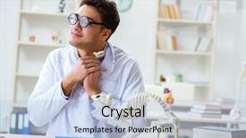  Presentation with funny animal - PPT theme having animals evolution - funny crazy student doctor studying background and a light blue colored foreground