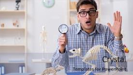  Presentation with animal - Audience pleasing presentation design consisting of animals evolution - student doctor studying animal skeleton backdrop and a light blue colored foreground