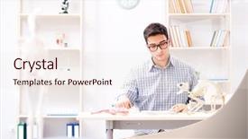  Presentation with animal - Cool new slide deck with animals evolution - student doctor studying animal skeleton backdrop and a sky blue colored foreground