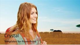  Presentation with travel animal - Theme having animals in african savannah background and a gold colored foreground